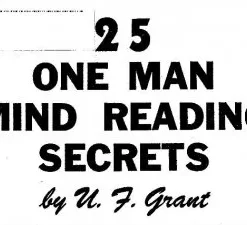 [Ebook] 25 One Man Mind Reading Secrets by U.F. Grant