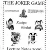 [Ebook] The Joker Game Lecture Notes 2000 by Kostya Kimlat