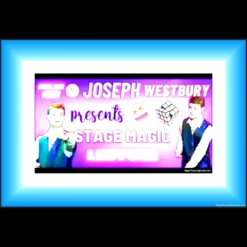 Joseph Westbury presenting a stage magic lecture on advanced cube magic, presentation techniques, and comedy for magicians, available as an instant download.