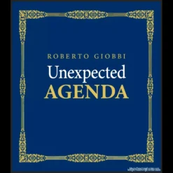 Book cover for 'Unexpected Agenda' by Roberto Giobbi, a comprehensive instant download guide to advanced card magic, sleight of hand, and deception techniques.