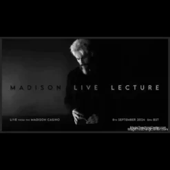 Daniel Madison lecturing live, demonstrating advanced card magic and deception techniques from the MADISON CASINO. Instant download available.