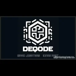 DEQODE by David Jonathan & Kevin Aust, showing a smartphone scanning a QR code or barcode, representing a digital magic prediction effect, instant download.