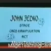 John Fedko performing a professional stage card manipulation act, demonstrating expert sleight of hand and card production. Instant download magic tutorial.