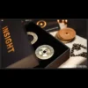 Chen Yang & TCC Magic Insight book test kit featuring an antique bronze Chinese coin resting on an open book, symbolizing mentalism and the instant download course.