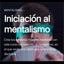 Digital product cover for Julio Ribeira's 'Iniciación al Mentalismo' (Initiation to Mentalism) instant download, a comprehensive guide for learning beginner mentalism and mind-reading techniques.