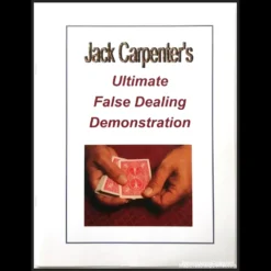Digital cover for Jack Carpenter's Ultimate False Dealing Demonstration, showcasing a magician's hand performing card sleight of hand.
