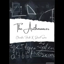 The Arithmancer digital product cover by Christopher Parrish and Daniel Sutton, featuring abstract numerical elements and a stylized title, representing an instant download for mentalism and numerology.