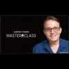 Aaron Fisher demonstrating advanced card magic and sleight-of-hand techniques in a close-up setting, featured in the Vanishing Inc Masterclass promotional image.