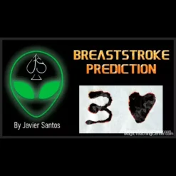 Alien Magic Breaststroke Prediction invisible ink magic trick demonstration showing a specialized pen device used to draw on a napkin for a mysterious reveal (instant digital download).