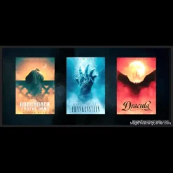 Josh Zandman's Universal Monsters Magic Course cover art with a mysterious, spooky theme, featuring references to video tutorials and PDF guide content.