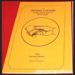 Ebook cover for Dennis Loomis Cups and Balls Routine, featuring an instant download icon and graphic representation of magic cups.