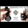 GRUM EquivoKey-Pro magic prop: a premium black leather keyring with a chrome lobster claw, a custom optical illusion poker chip, and keys, illustrating its EDC (Everyday Carry) functionality for impromptu magic tricks.