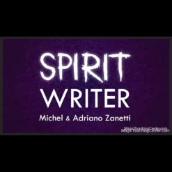 Michel and Adriano Zanetti demonstrating the Spirit Writer magic trick, revealing an invisible message with ashes.