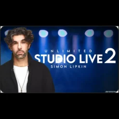 Simon Lipkin Studio Live 2 magic lecture video cover showing Simon Lipkin, highlighting advanced close-up, parlor, and stage magic routines available for instant download.