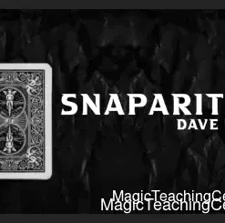 David Davis performing the Snaparition card trick, demonstrating a playing card magically popping out from the center of a deck.