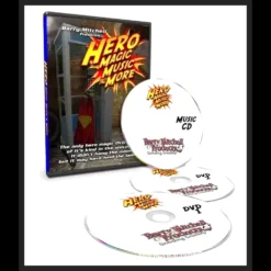 Barry Mitchell's Hero Magic, Music & More DVD, CD, and PDF package for children's entertainment, magic shows, and educational programs.