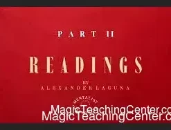 Ebook cover for Readings Part 2 by Alexander Laguna, featuring advanced mentalism techniques including cold and hot reading, available for instant digital download.