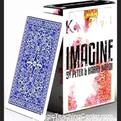 Cover image for 'Imagine' magic video tutorial by Peter and Harry Nardi, showcasing a deck of cards and a magical visual effect.