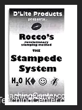 Product image for Rocco and Nick Savva's Stampede System, illustrating the visual magic trick of stamping an image onto a spectator's palm.