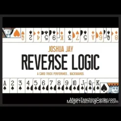 Joshua Jay performing Reverse Logic card trick, an instant download magic video showing a card disappearing and reappearing in reverse order, with custom props.