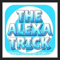 Steven Goodwin's The Alexa Trick digital download, demonstrating an Alexa-enabled device (like an Echo) predicting a chosen playing card for a magic performance.