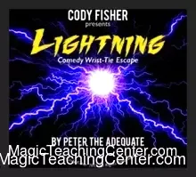 Peter the Adequate performing the Lightning Wrist Tie Escape magic routine on stage, holding rope, as taught in the digital video course.