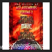 Cover art for 'World's Greatest Magic: Ace Assembly Vol 2' instant download, showcasing playing cards and signifying advanced Ace Assembly card trick tutorials.