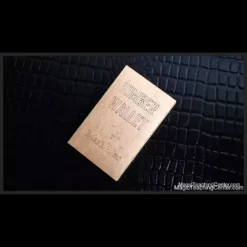 Premium handcrafted leather Himber Wallet magic prop by Hernan Maccagno, shown with an instant download icon in the corner, symbolizing digital video instructions.