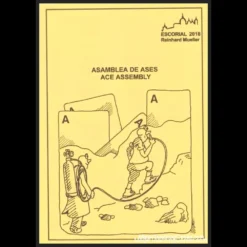 Ebook cover for Ace Assembly by Reinhard Müller, featuring a mystical hand manipulating four playing cards, with the aces prominently displayed.
