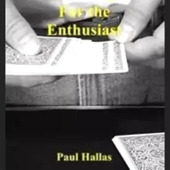 Cover of the 'Card Magic For The Enthusiast' ebook by Paul Hallas, featuring a stylized image of playing cards with mystical elements, indicating a guide to professional card tricks and illusions.