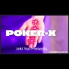 Jeki Yoo demonstrating Poker-X, a visual magic matrix routine featuring poker chips vanishing, gathering, and transforming on blank playing cards.