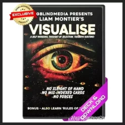 Promotional image for 'Visualise' by Liam Montier, an instant download magic video demonstrating a unique mental card revelation trick.