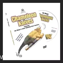 Joe Mogar's Chameleon Knives Magic Tutorial video cover art featuring master magician Joe Mogar with a set of color-changing knives, representing the instant download content.