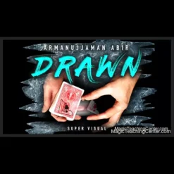 Cover image for 'Drawn' magic video by Armanujjaman Abir, depicting a torn playing card corner transforming into a sharpie drawing on a card face.
