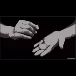 Ponta the Smith performing a coin vanish using the 'Fake Take' technique, from his magic tutorial video.