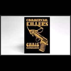 Ebook cover for Chris Congreave's 'Commercial Killers,' featuring a graphic representing 28 commercial magic routines including card, coin, and mentalism tricks, available for instant digital download.
