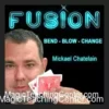 Michael Chatelain demonstrating Fusion, a visual magic trick where a folded incorrect card impossibly transforms into a spectator's chosen card.