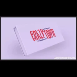 Promotional graphic for David Regal's Crazytown Magic Video, showcasing red and blue card decks with blank cards and themes of impossible predictions.