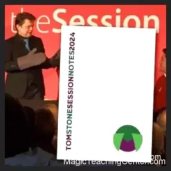 Ebook cover for Tom Stone's Session Notes 2024, featuring a minimalist design with abstract lines and shapes in blue and purple tones, titled 'Session Notes 2024 by Tom Stone'.