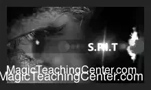 Scott Creasey demonstrating the SPIT business card peek mentalism trick using a business card and pen in a close-up setting.