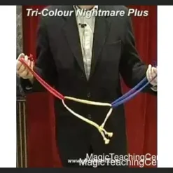 Three distinct ropes in red, blue, and yellow, ready for the Tri-Colour Nightmare Plus magic trick by Gay Ljungberg.