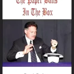 Ebook cover for 'Paper Balls in the Box by D. Angelo Ferri,' featuring a detailed guide to Slydini's classic magic routine with misdirection and timing secrets, available as an instant download.