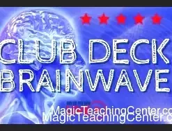 Aaron Fisher demonstrating the Club Deck Brainwave card trick, showcasing a dramatic color change with a fanned deck of cards in a video tutorial still.