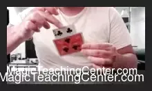 Robby Constantine demonstrating the Shaded card trick, where a playing card visibly passes through another, creating a ghostly illusion.