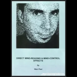 Ebook cover for Marc Paul's 'Direct Mind-Reading & Mind-Control Effects,' featuring a stylized head silhouette with psychic energy symbols, available for instant download.