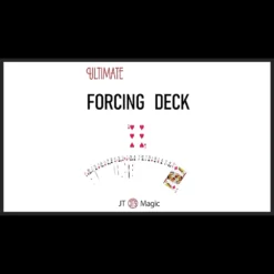 JT Ultimate Forcing Deck, a standard playing card deck designed for no-sleight-of-hand card forcing in magic tricks.