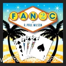 Main product image for R. Paul Wilson's Fan2C magic trick, showcasing a hand of cards visually transforming into a Royal Flush.