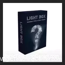 A hand holding a smartphone, shining its flashlight onto a Bicycle playing card case, revealing a magically appearing playing card (e.g., King of Hearts) from the light.