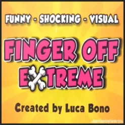 Luca Bono performing Finger Off Extreme, a modern magic trick showcasing a hilarious and shocking finger illusion for a captivated audience.