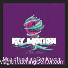 A house key stands upright on a person's open palm, demonstrating the Key Motion magic trick by Seth Race, showcasing the haunted key levitation effect.